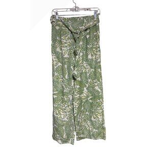 Midnight Sky Womens Pants Size Small Floral Lightweight Wide Leg Pull On Resort